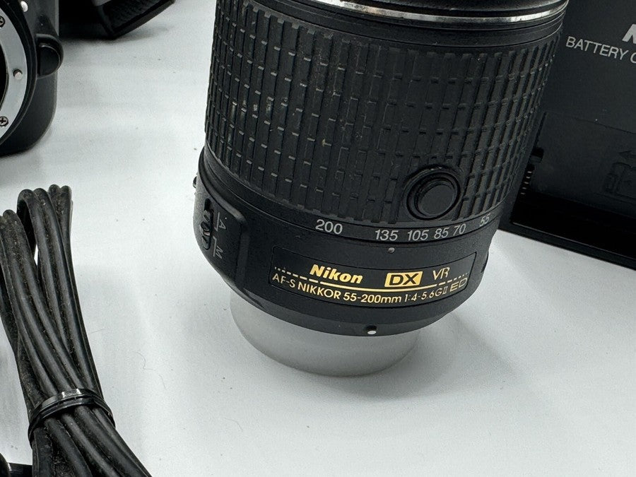 Nikon D3300 24.2MP DSLR Camera with 18-55mm and 55-200mm Lenses Black