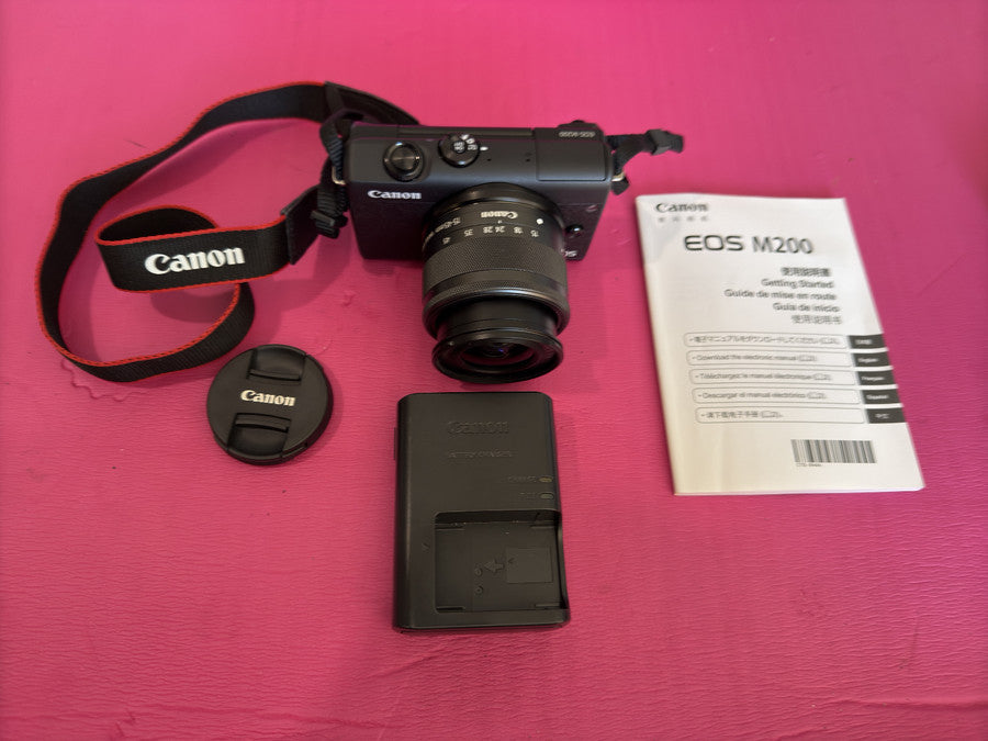 Canon EOS M200 24.1MP Mirrorless Camera with EF-M 15-45mm Lens Black